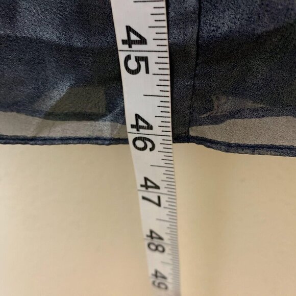 Vera Wang Satin Chiffon Halter V Neck Cocktail Dress Size 6 Navy Metallic - Picture 10 of 11